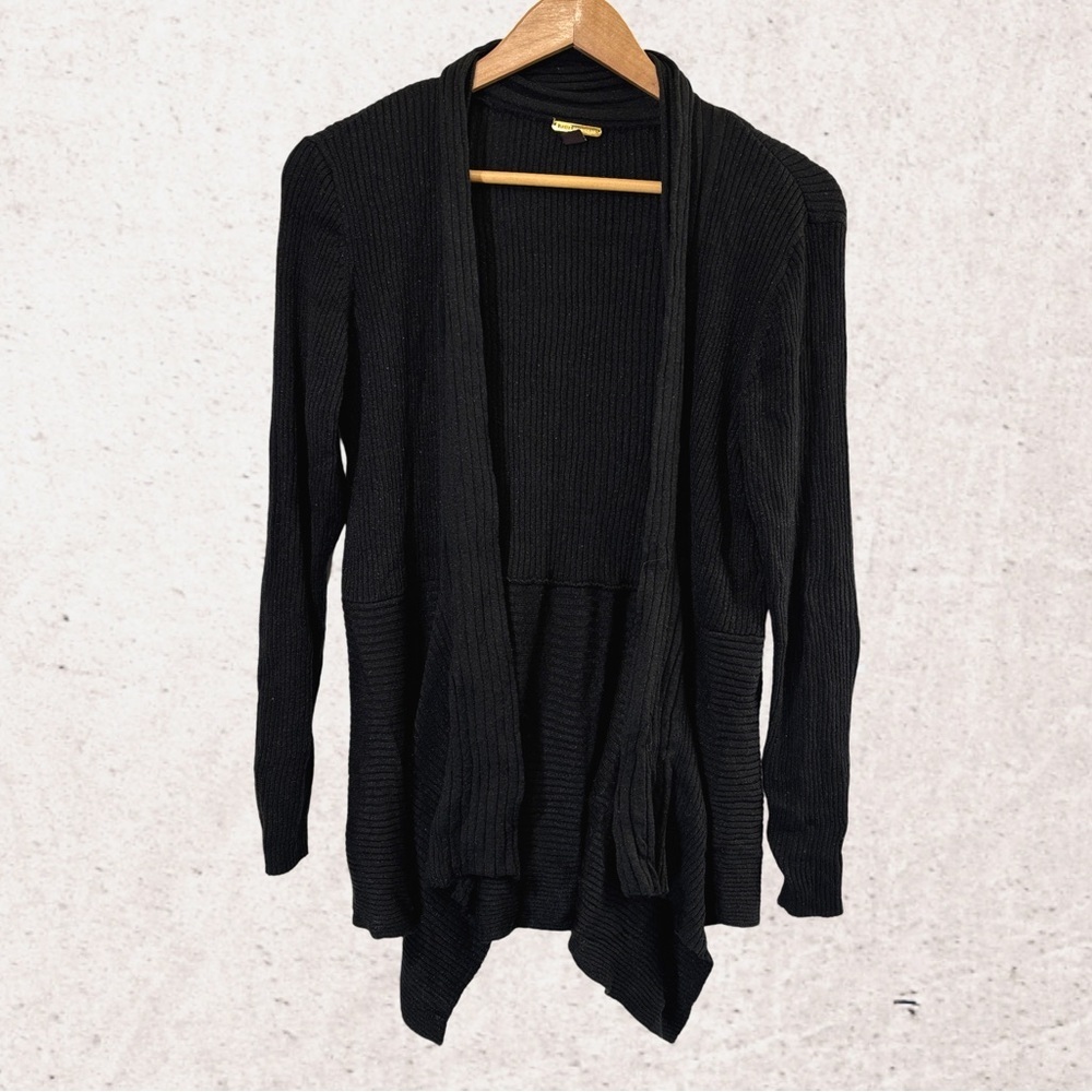Dana Buchman Black Open Front Cardigan Sweater